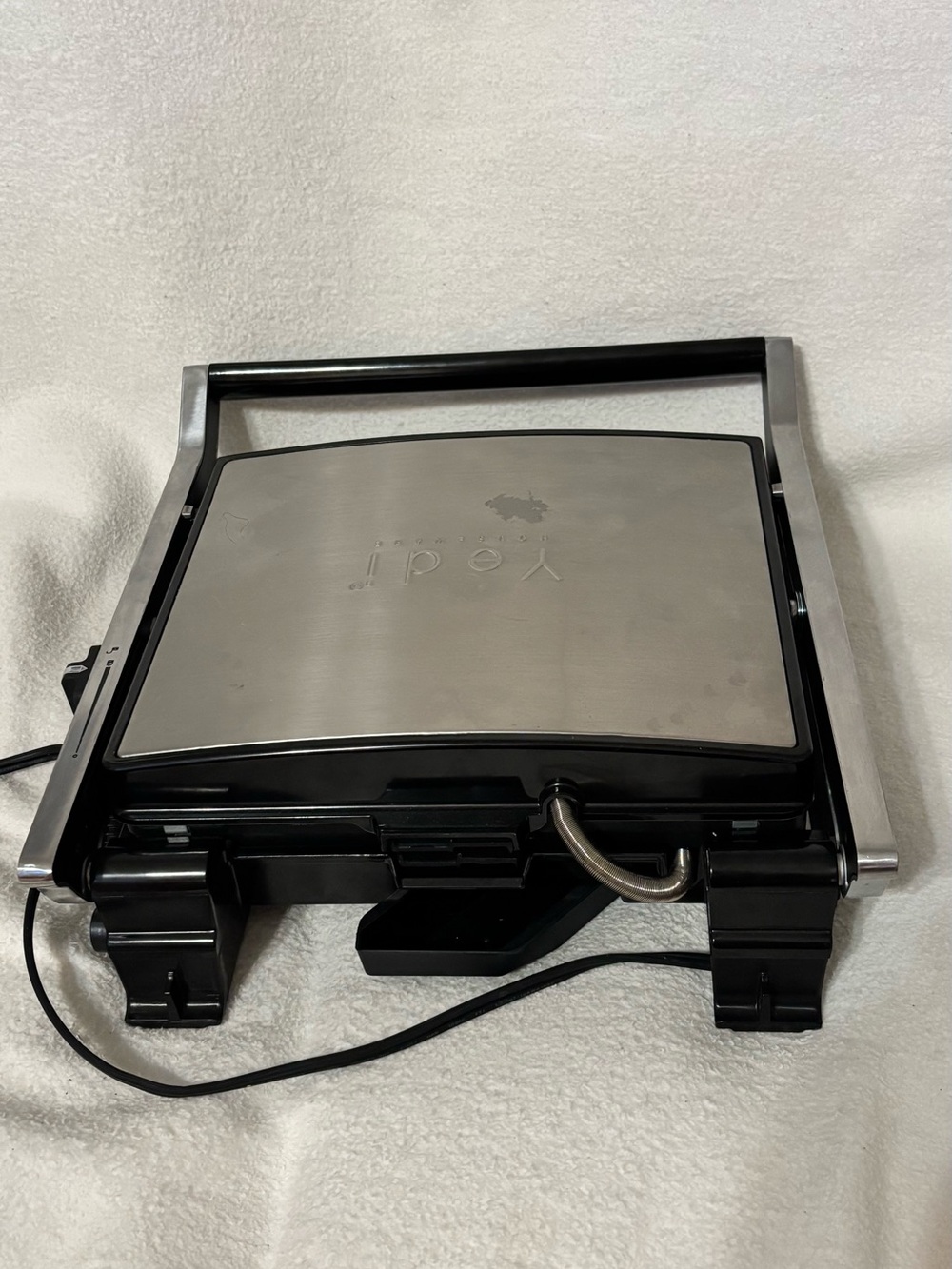 Stainless Steel Electric Grill / Panini Press - Black & Silver